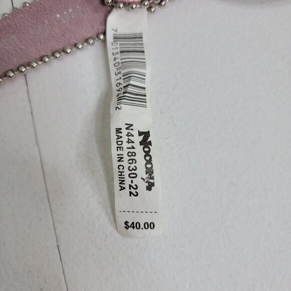 Nocona Girls Pink Leather Cowgirl Belt Sz 22 Horse Foal Silver Oval Belt Western - Picture 7 of 12
